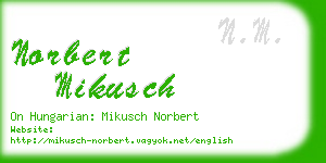 norbert mikusch business card
